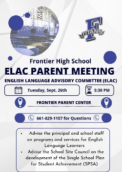 ELAC PARENT MEETING  English Language Advisory Committee (ELAC)